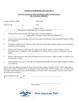 affidavit for rpapl section 265-a conveyances of one