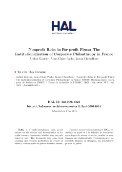 Nonprofit Roles in For-profit Firms: The Institutionalization of