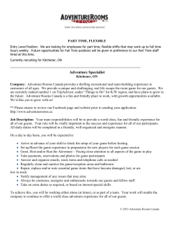 Job Posting Template - Adventure Rooms Canada