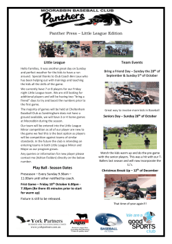 Panther Press &ndash; Little League Edition Little League Play Ball