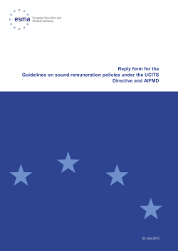 Reply form for the MiFID II/MiFIR Consultation Paper