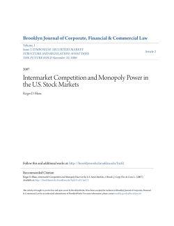 Intermarket Competition and Monopoly Power in