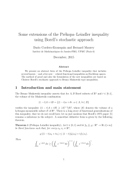 Some extensions of the Prékopa–Leindler inequality - IMJ-PRG
