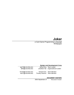 a Card Game Programming Language Whitepaper