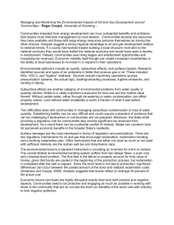 Managing and Monitoring the Enviromental Impacts of Oil and Gas