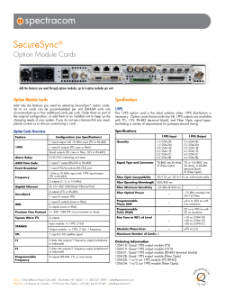 Option Module Cards for SecureSync Datasheet