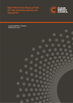 150227 Best practice regulation of the Australian solar industry FINAL