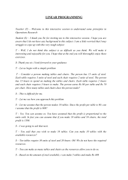 LINEAR PROGRAMMING Teacher (T) &ndash; Welcome to this interactive