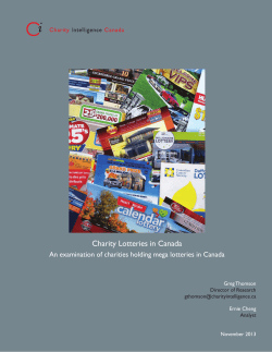 Charity Lotteries in Canada