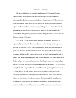 Competitive Advantages This paper will discuss the competitive