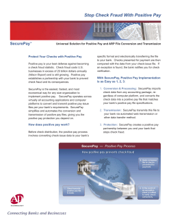 Stop Check Fraud With Positive Pay