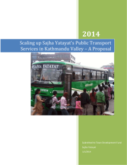 Scaling up Sajha Yatayat`s Public Transport Services in Kathmandu