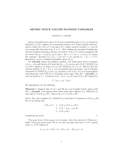 METRIC SPACE VALUED RANDOM VARIABLES