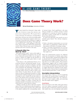 Does Game Theory Work? - Department of Computer Science