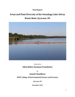 Avian and Plant Diversity of the Onondaga Lake Solvay - SUNY-ESF