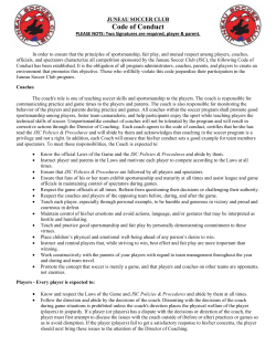 Code of Conduct - Juneau Soccer Club