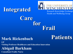 Frailty Care Provision 2016