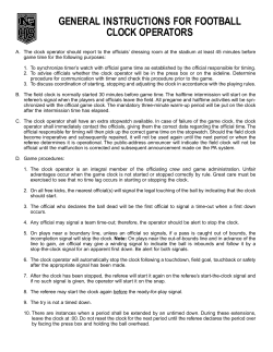 general instructions for football clock operators