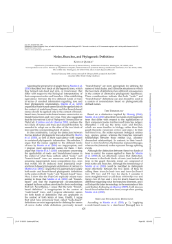 Nodes, Branches, and Phylogenetic Definitions