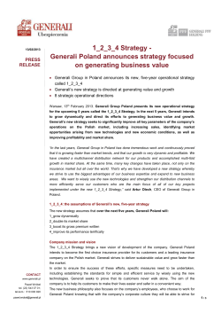 Generali Poland announces strategy focused on generating