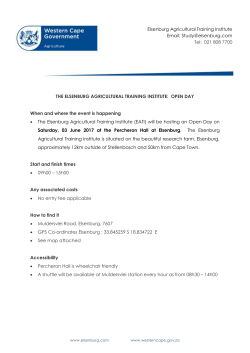 Elsenburg Agricultural Training Institute Email: Study@elsenburg