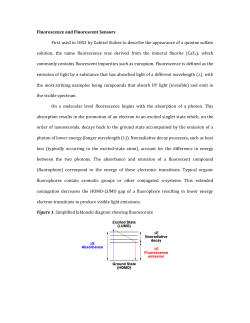 Fluorescence and Fluorescent Sensors First used in 1852 by