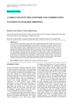 Research article A FORCE-VELOCITY RELATIONSHIP