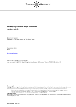 Tilburg University Quantifying individual player