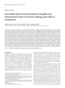 Dissociable Roles for the Basolateral Amygdala and Orbitofrontal