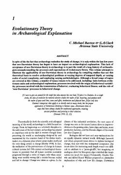 Evolutionary Theory in Archaeological Explanation