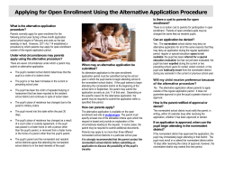 Alternative Application Procedure