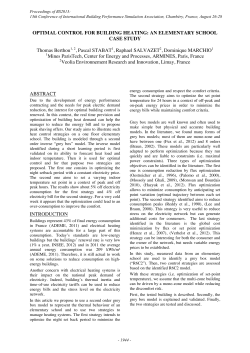 OPTIMAL CONTROL FOR BUILDING HEATING