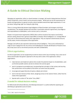 A Guide to Ethical Decision Making