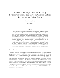 Infrastructure Regulation and Industry Equilibrium when Firms Have