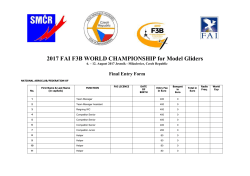 Final Entry Form  - 2017 FAI F3 World Championship