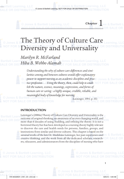 The Theory of Culture Care Diversity and Universality