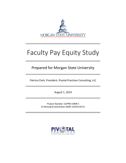 Faculty Pay Equity Study - Morgan State University