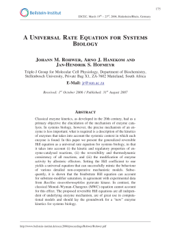 A Universal Rate Equation for Systems Biology - Beilstein