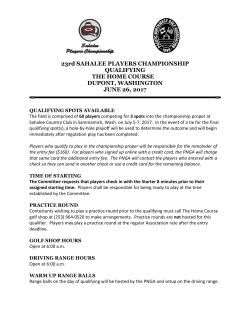 23rd SAHALEE PLAYERS CHAMPIONSHIP QUALIFYING THE