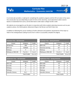 Curricular Plan Mathematics Economics Joint Degree