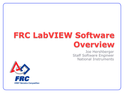 FRC LabVIEW Software Overview