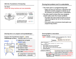 Proving that problem/set S is undecidable &bull; The main part is a