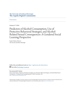 Predictors of Alcohol Consumption, Use of Protective Behavioral