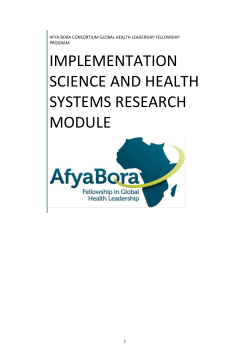 implementation science and health systems research module