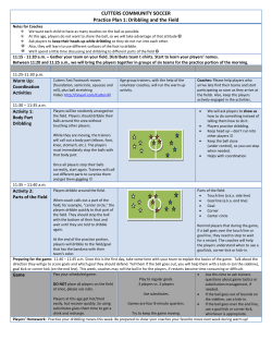 Practice Plan 1- Dribbling and the Field