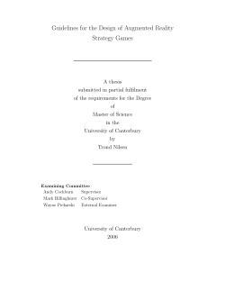 Guidelines for the Design of Augmented Reality Strategy Games