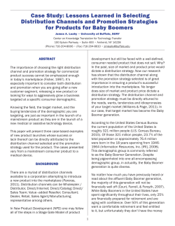 Case Study: Lessons Learned in Selecting Distribution Channels
