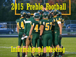 Preble Football Parent Meeting for Incoming 9th Grade Students