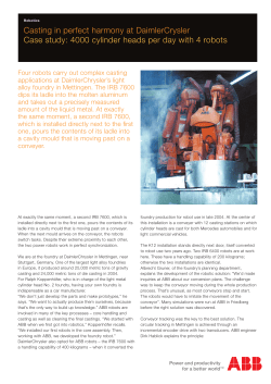 Casting in perfect harmony at DaimlerCrysler Case study: 4000