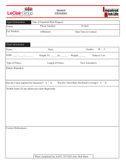 General Information Agent Information Fax Number: Best Time to